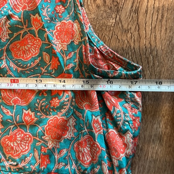 Turquoise Vines Amelia Sleeveless Shirt Dress with Cinch Waist Size Mediumm - Picture 12 of 13